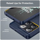 For OnePlus 10T Brushed Texture Carbon Fiber TPU Phone Case (Blue)