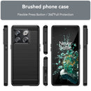 For OnePlus 10T Brushed Texture Carbon Fiber TPU Phone Case (Black)