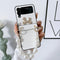 For Samsung Galaxy Z Flip4 Pure Color TPU Phone Case with Hinged & Pearl Bracelet(White)