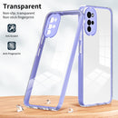 For Motorola Moto G22 3 in 1 Clear TPU Color PC Frame Phone Case(Purple)