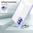 For Motorola Moto G22 3 in 1 Clear TPU Color PC Frame Phone Case(Purple)