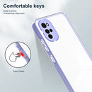 For Motorola Moto G22 3 in 1 Clear TPU Color PC Frame Phone Case(Purple)