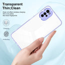 For Motorola Moto G22 3 in 1 Clear TPU Color PC Frame Phone Case(Purple)