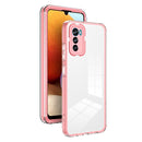 For Motorola Moto G42 3 in 1 Clear TPU Color PC Frame Phone Case(Pink)