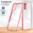 For Motorola Moto G42 3 in 1 Clear TPU Color PC Frame Phone Case(Pink)
