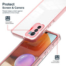 For Motorola Moto G42 3 in 1 Clear TPU Color PC Frame Phone Case(Pink)