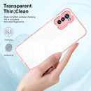 For Motorola Moto G42 3 in 1 Clear TPU Color PC Frame Phone Case(Pink)