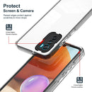 For Motorola Moto G42 3 in 1 Clear TPU Color PC Frame Phone Case(Black)