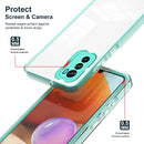 For Motorola Moto G42 3 in 1 Clear TPU Color PC Frame Phone Case(Light Green)