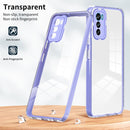 For Motorola Moto G42 3 in 1 Clear TPU Color PC Frame Phone Case(Purple)