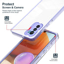 For Motorola Moto G42 3 in 1 Clear TPU Color PC Frame Phone Case(Purple)