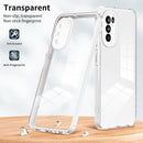 For Motorola Moto G52 3 in 1 Clear TPU Color PC Frame Phone Case(White)