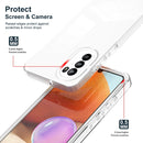 For Motorola Moto G52 3 in 1 Clear TPU Color PC Frame Phone Case(White)