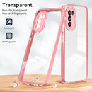 For Motorola Moto G52 3 in 1 Clear TPU Color PC Frame Phone Case(Pink)