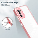 For Motorola Moto G52 3 in 1 Clear TPU Color PC Frame Phone Case(Pink)