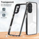 For Motorola Moto G52 3 in 1 Clear TPU Color PC Frame Phone Case(Black)