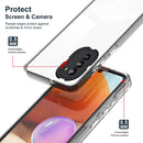 For Motorola Moto G52 3 in 1 Clear TPU Color PC Frame Phone Case(Black)