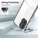 For Motorola Moto G52 3 in 1 Clear TPU Color PC Frame Phone Case(Black)
