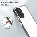 For Motorola Moto G52 3 in 1 Clear TPU Color PC Frame Phone Case(Black)