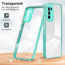 For Motorola Moto G52 3 in 1 Clear TPU Color PC Frame Phone Case(Light Green)