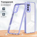 For Motorola Moto G52 3 in 1 Clear TPU Color PC Frame Phone Case(Purple)