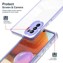 For Motorola Moto G52 3 in 1 Clear TPU Color PC Frame Phone Case(Purple)
