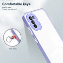 For Motorola Moto G52 3 in 1 Clear TPU Color PC Frame Phone Case(Purple)
