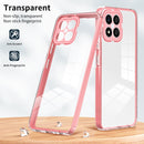For Honor X8 3 in 1 Clear TPU Color PC Frame Phone Case(Pink)
