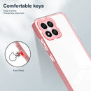 For Honor X8 3 in 1 Clear TPU Color PC Frame Phone Case(Pink)