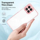 For Honor X8 3 in 1 Clear TPU Color PC Frame Phone Case(Pink)