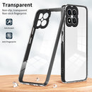 For Honor X8 3 in 1 Clear TPU Color PC Frame Phone Case(Black)