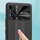 For vivo iQOO 9 Pro Carbon Fiber Texture Plain Leather Phone Case(Black)