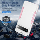 For Google Pixel 7 Pro Pioneer Armor Heavy Duty PC + TPU Phone Case(White+Pink)