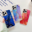 For iPhone 14 Pro Marble Dual-side Laminating Electroplating Case(Light Grey)