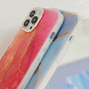 For iPhone 14 Pro Marble Dual-side Laminating Electroplating Case(Light Grey)