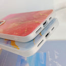 For iPhone 14 Pro Marble Dual-side Laminating Electroplating Case(Light Grey)