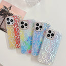 For iPhone 14 Pro Python Texture Dual-side Laminating Phone Case(Blue Pink)