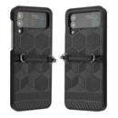 For Samsung Galaxy Z Flip4 Football Texture Leather Phone Case(Black)