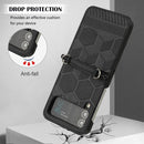 For Samsung Galaxy Z Flip4 Football Texture Leather Phone Case(Black)