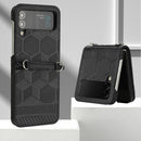 For Samsung Galaxy Z Flip4 Football Texture Leather Phone Case(Black)