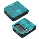 For Samsung Galaxy Z Flip4 Football Texture Leather Phone Case(Light Blue)