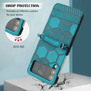 For Samsung Galaxy Z Flip4 Football Texture Leather Phone Case(Light Blue)