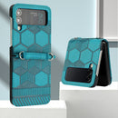 For Samsung Galaxy Z Flip4 Football Texture Leather Phone Case(Light Blue)
