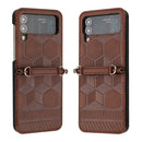 For Samsung Galaxy Z Flip4 Football Texture Leather Phone Case(Brown)