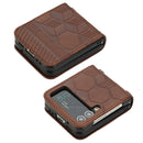 For Samsung Galaxy Z Flip4 Football Texture Leather Phone Case(Brown)
