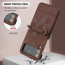 For Samsung Galaxy Z Flip4 Football Texture Leather Phone Case(Brown)