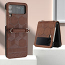 For Samsung Galaxy Z Flip4 Football Texture Leather Phone Case(Brown)