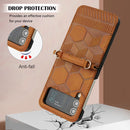 For Samsung Galaxy Z Flip4 Football Texture Leather Phone Case(Khaki)