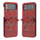 For Samsung Galaxy Z Flip4 Football Texture Leather Phone Case(Red)