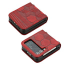For Samsung Galaxy Z Flip4 Football Texture Leather Phone Case(Red)